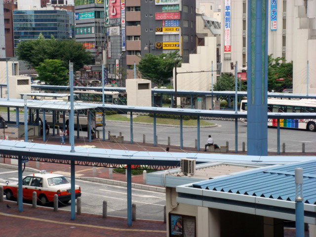 岡山駅のロータリー