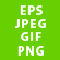納品はEPS、JPEG、GIF、PNG